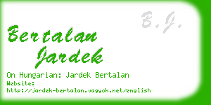 bertalan jardek business card